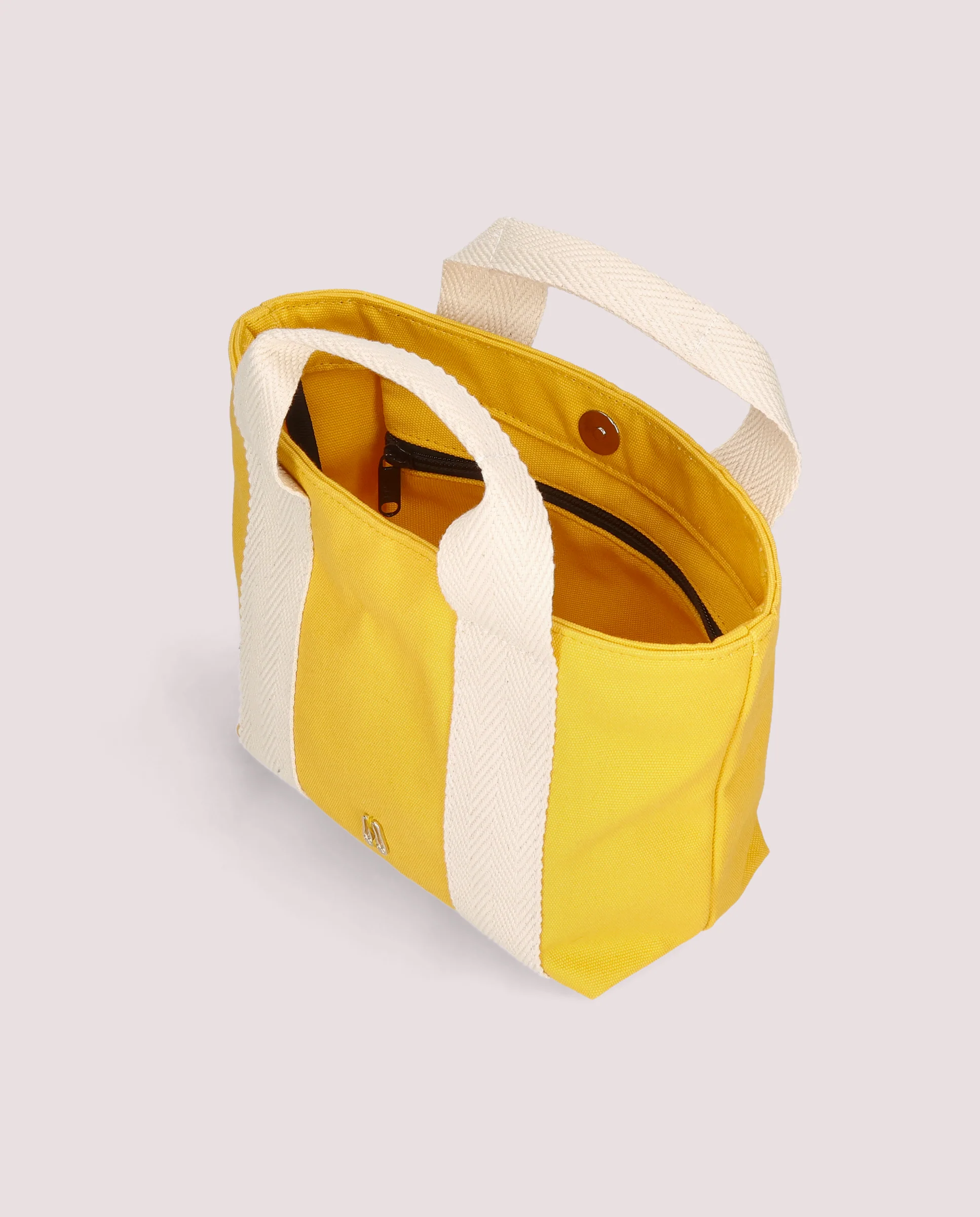 Bolso tote en lona color amarillo - Image 6