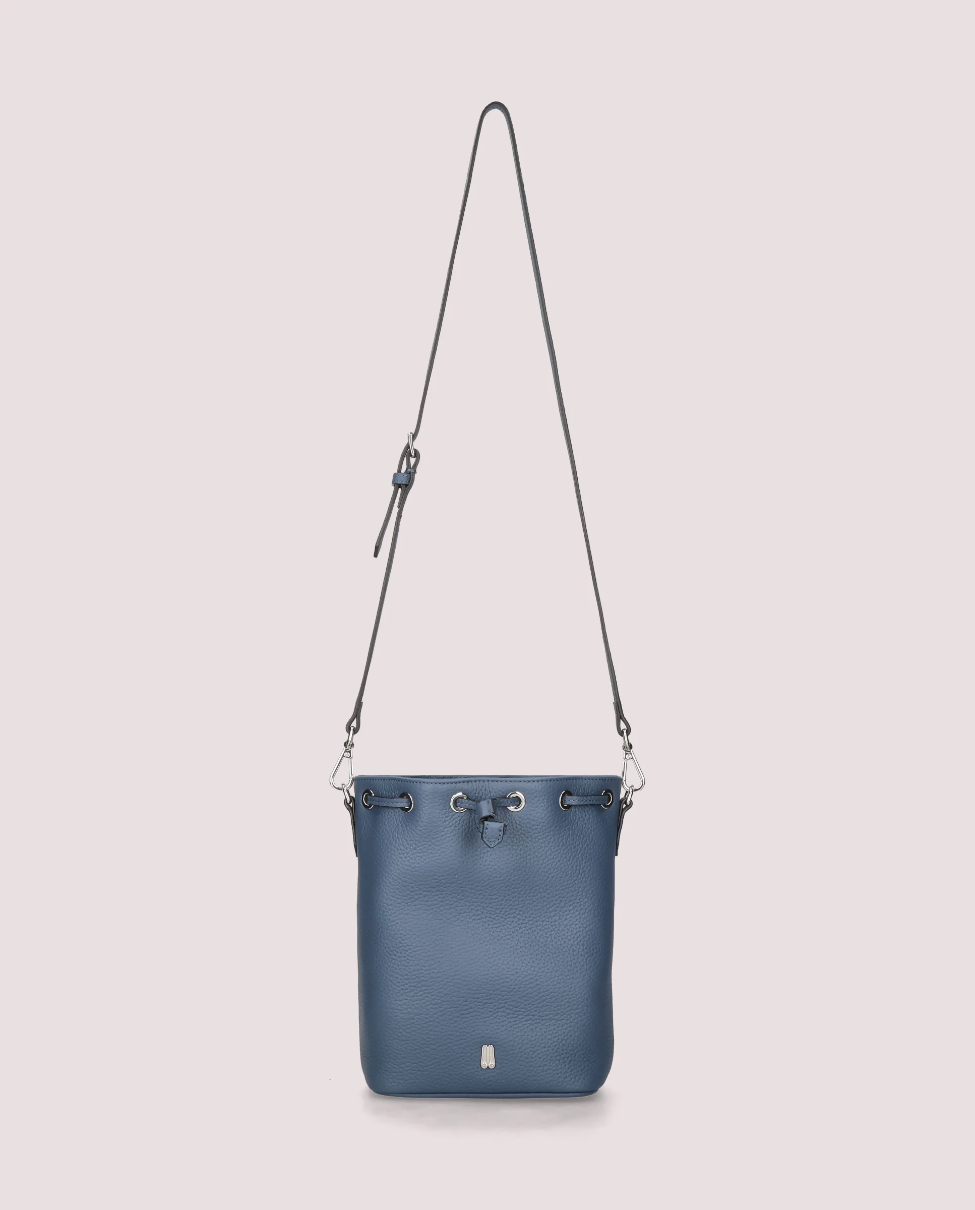 Bolso Bucket Bag en piel azul - Image 3