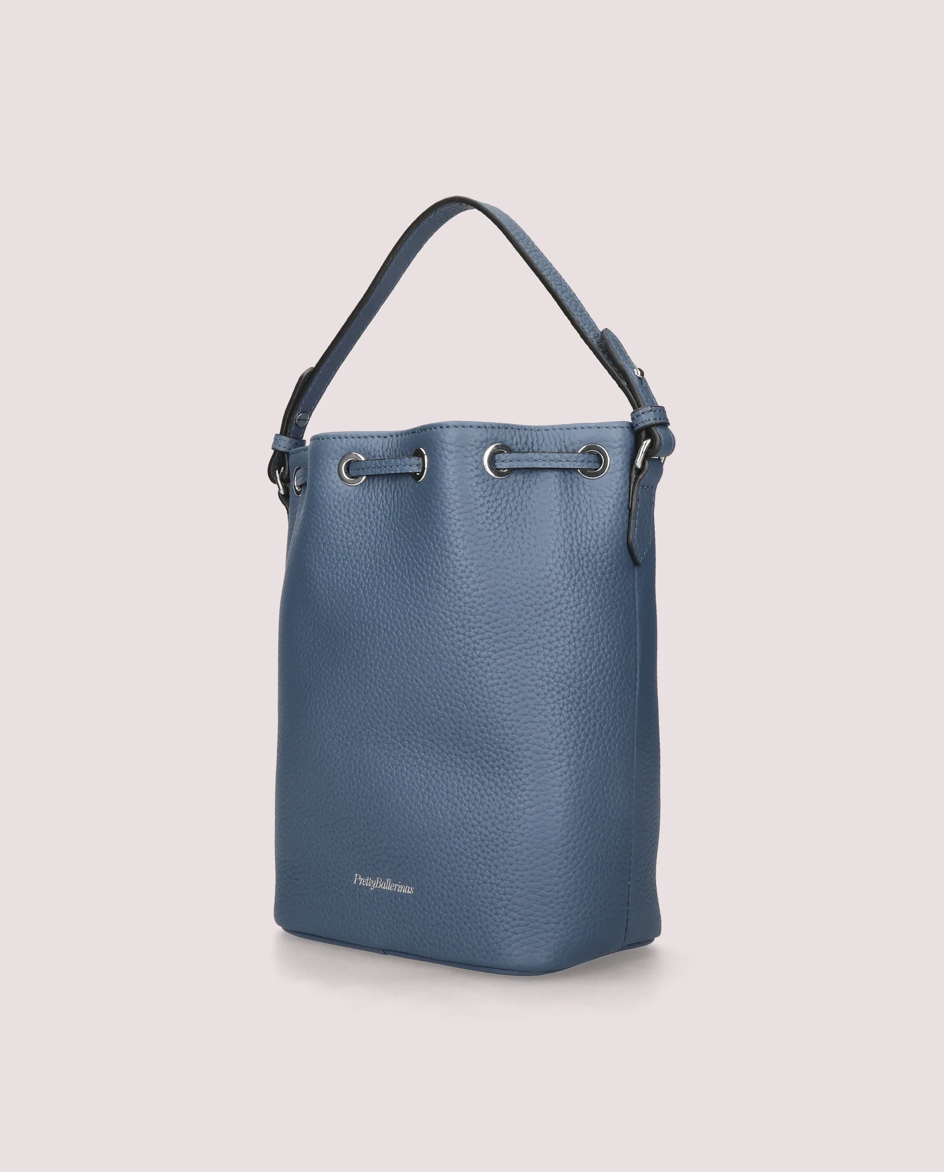 Bolso Bucket Bag en piel azul - Image 4