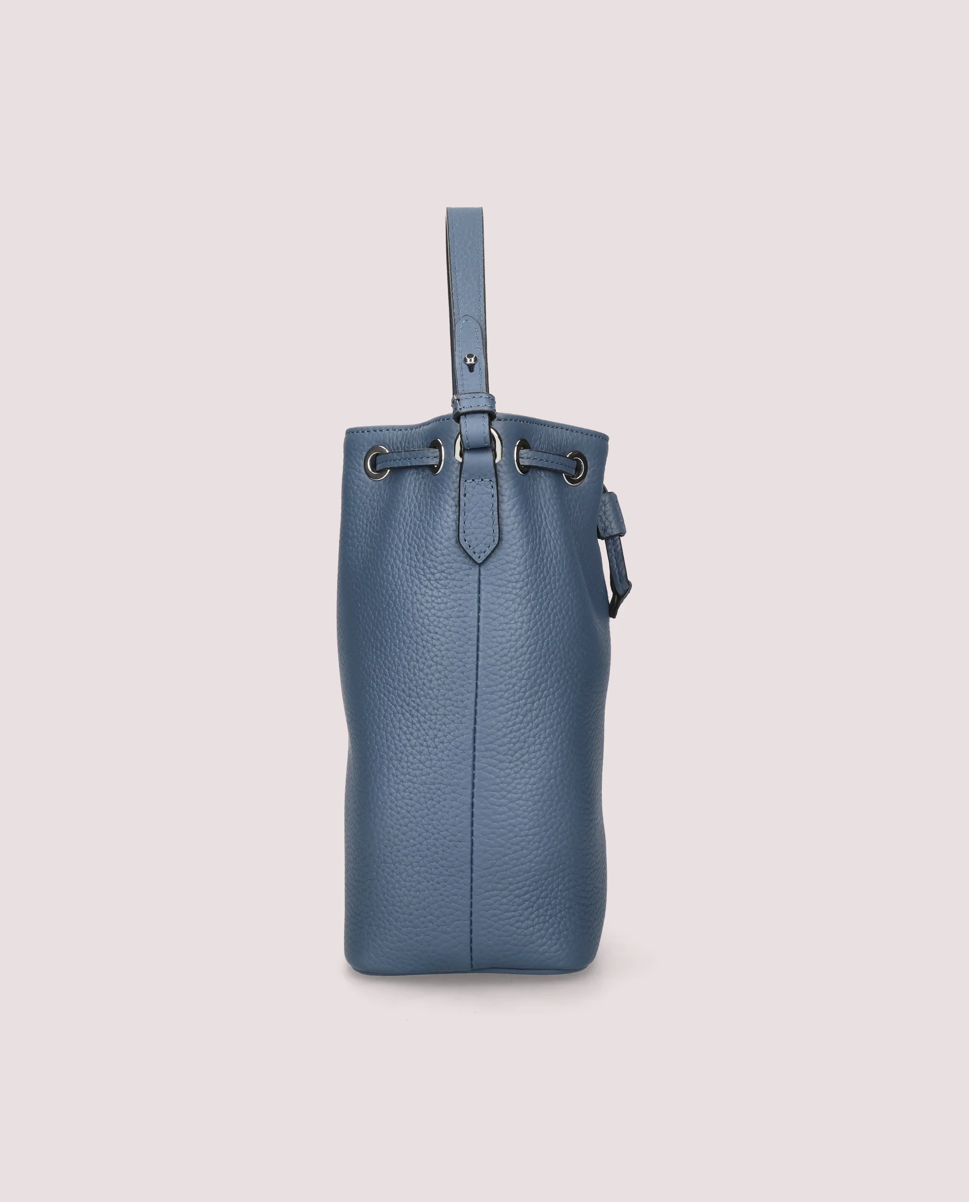 Bolso Bucket Bag en piel azul - Image 5