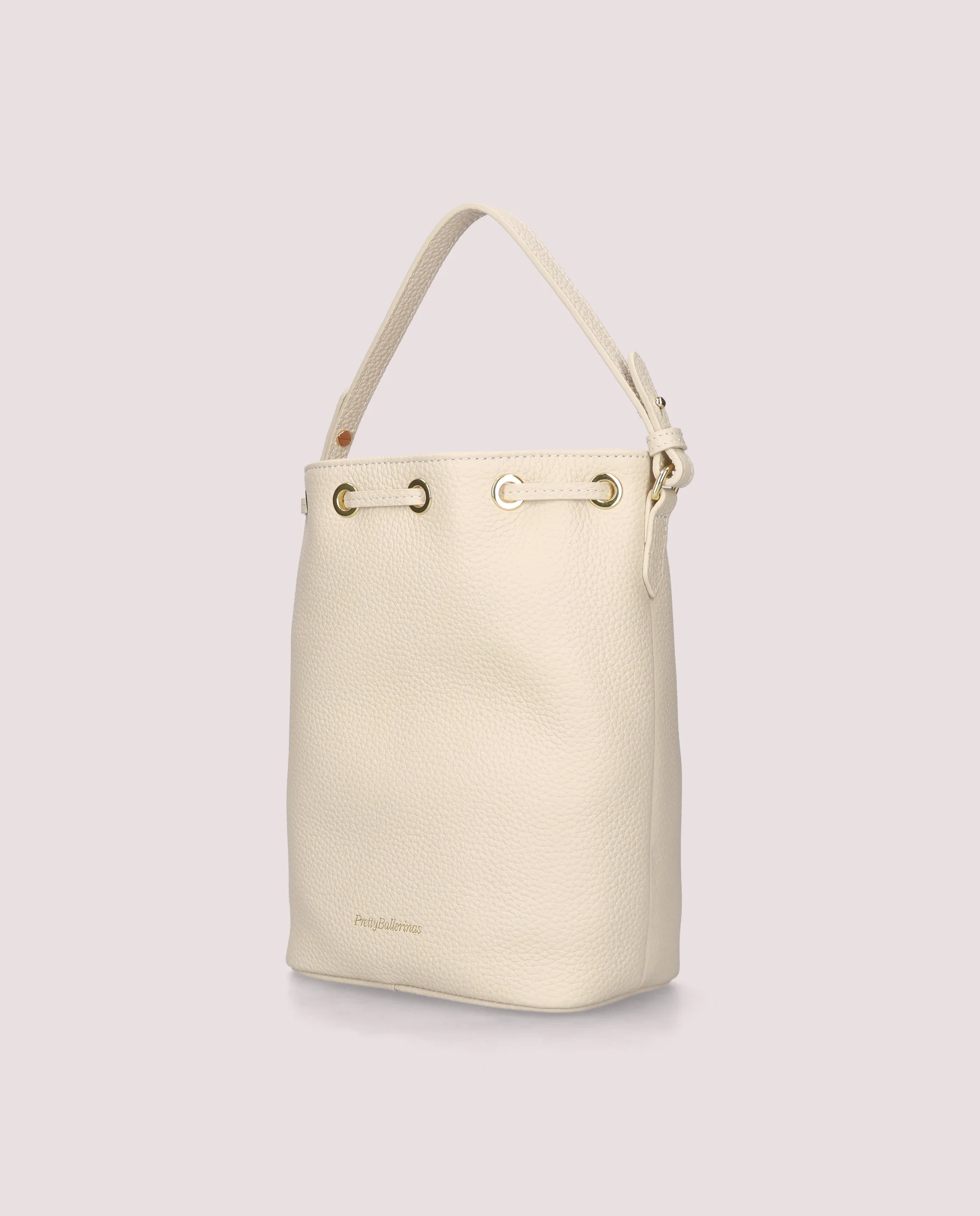 Bolso Bucket bag en piel color marfil - Image 4