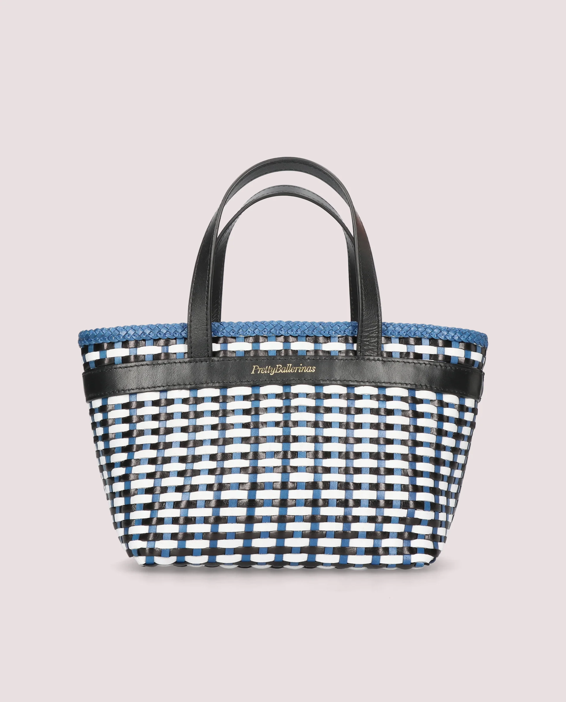 Bolso tote trenzado en piel multicolor