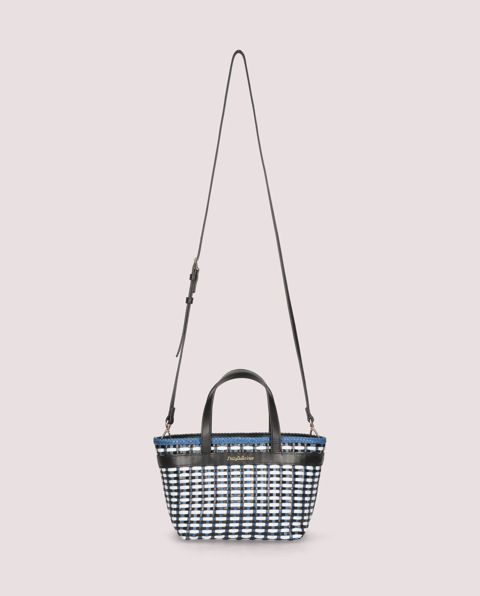 Bolso tote trenzado en piel multicolor - Image 3