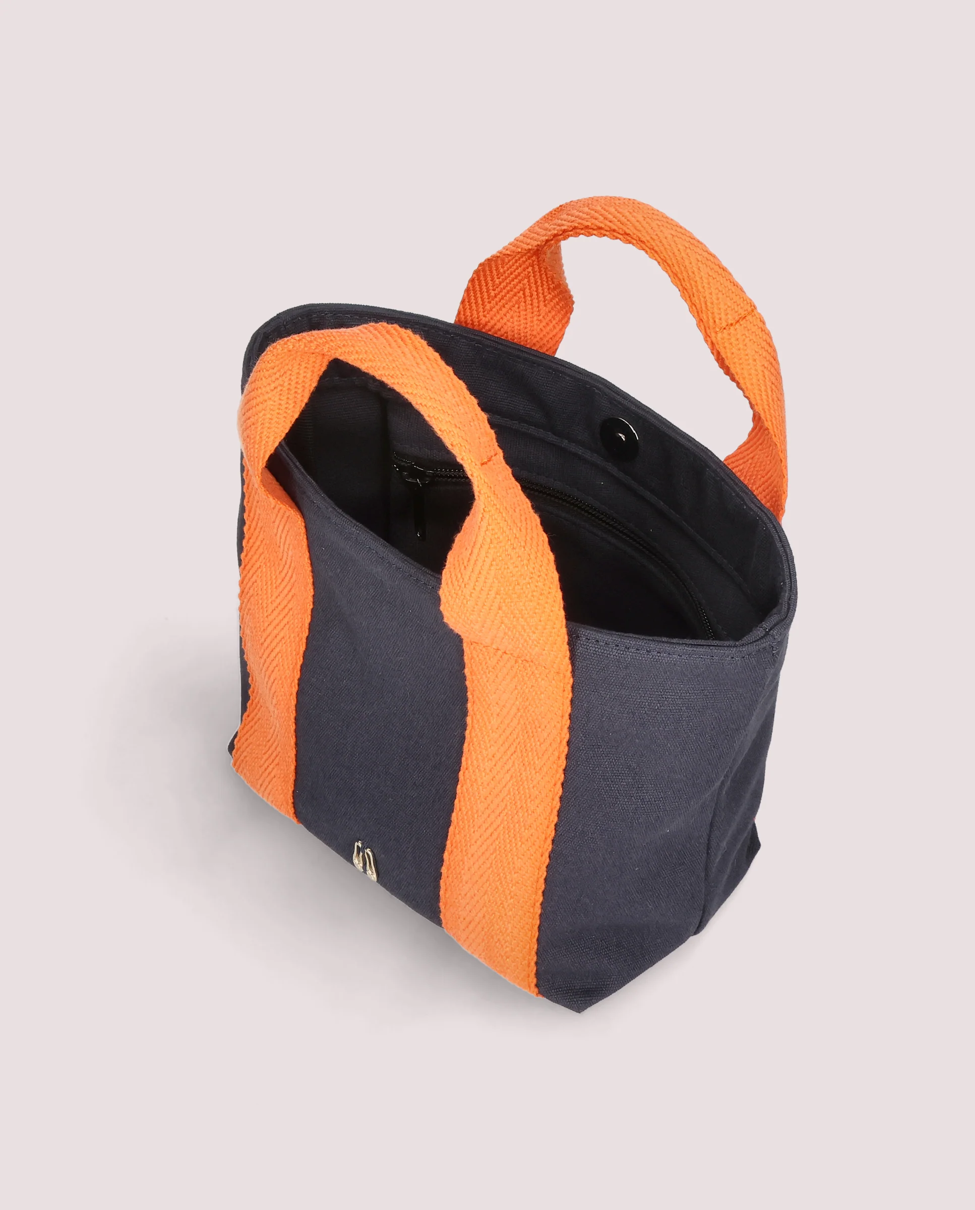 Bolso tote en lona color azul marino - Image 6