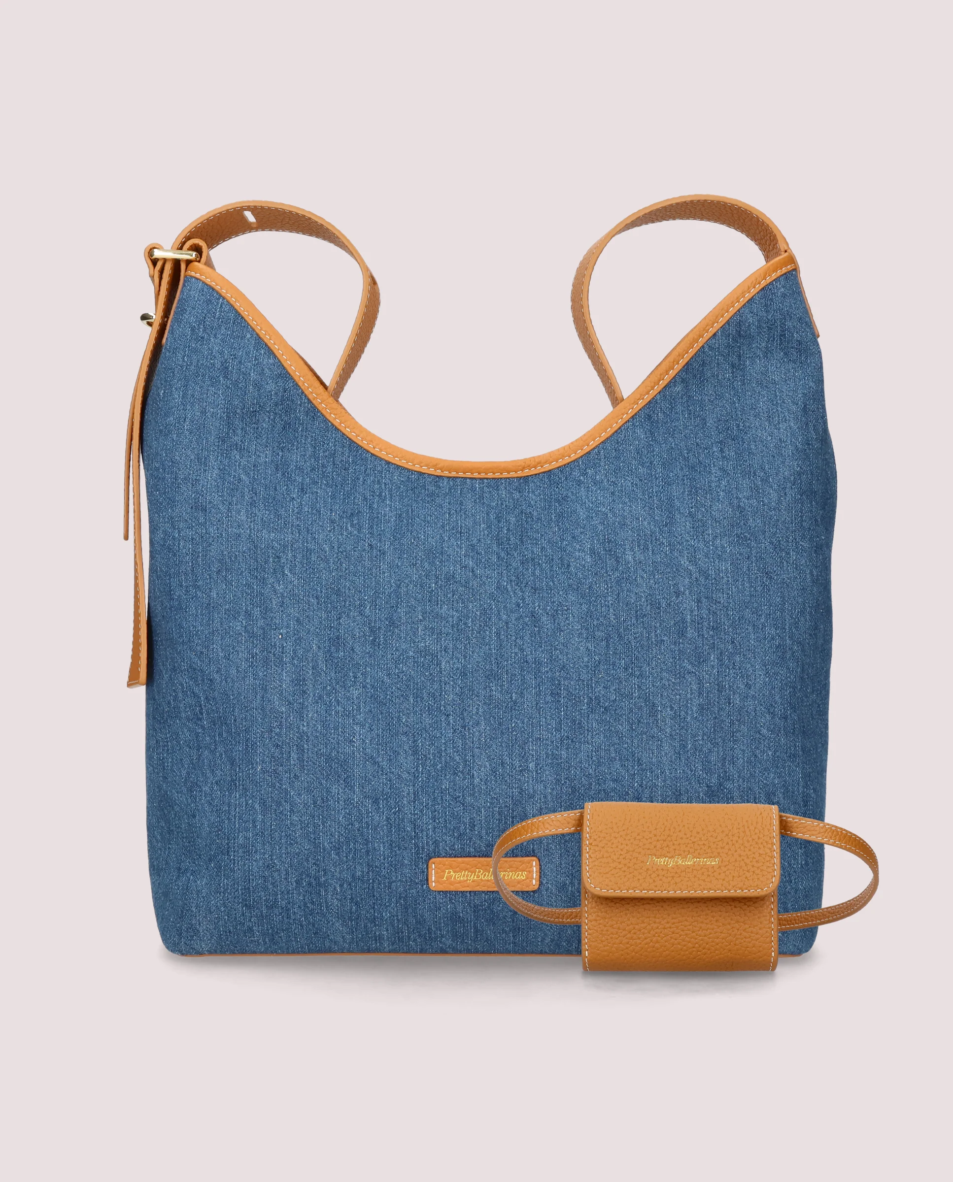 Bolso Hobo en denim azul