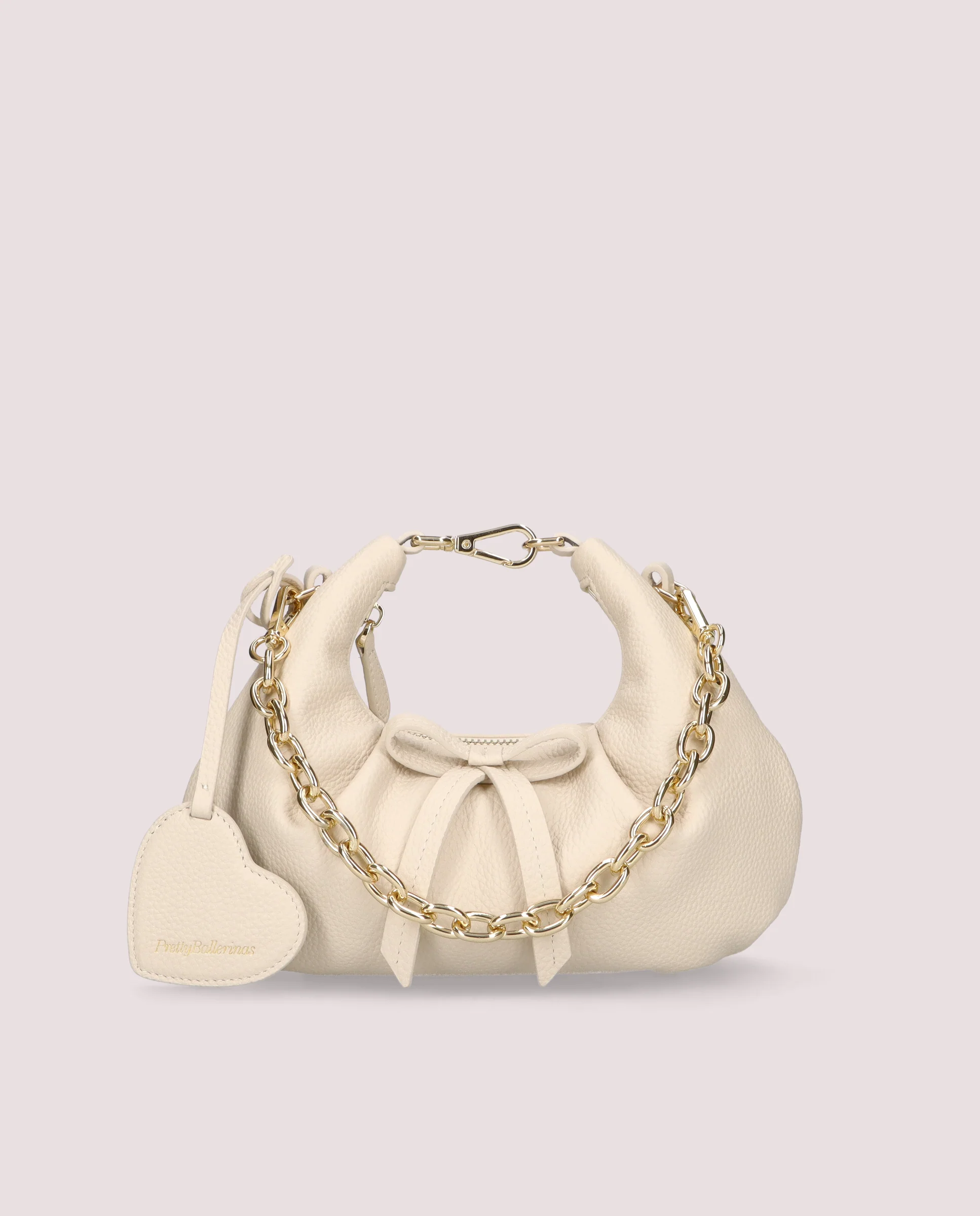 Bolso Mini Ballerina en piel color marfil