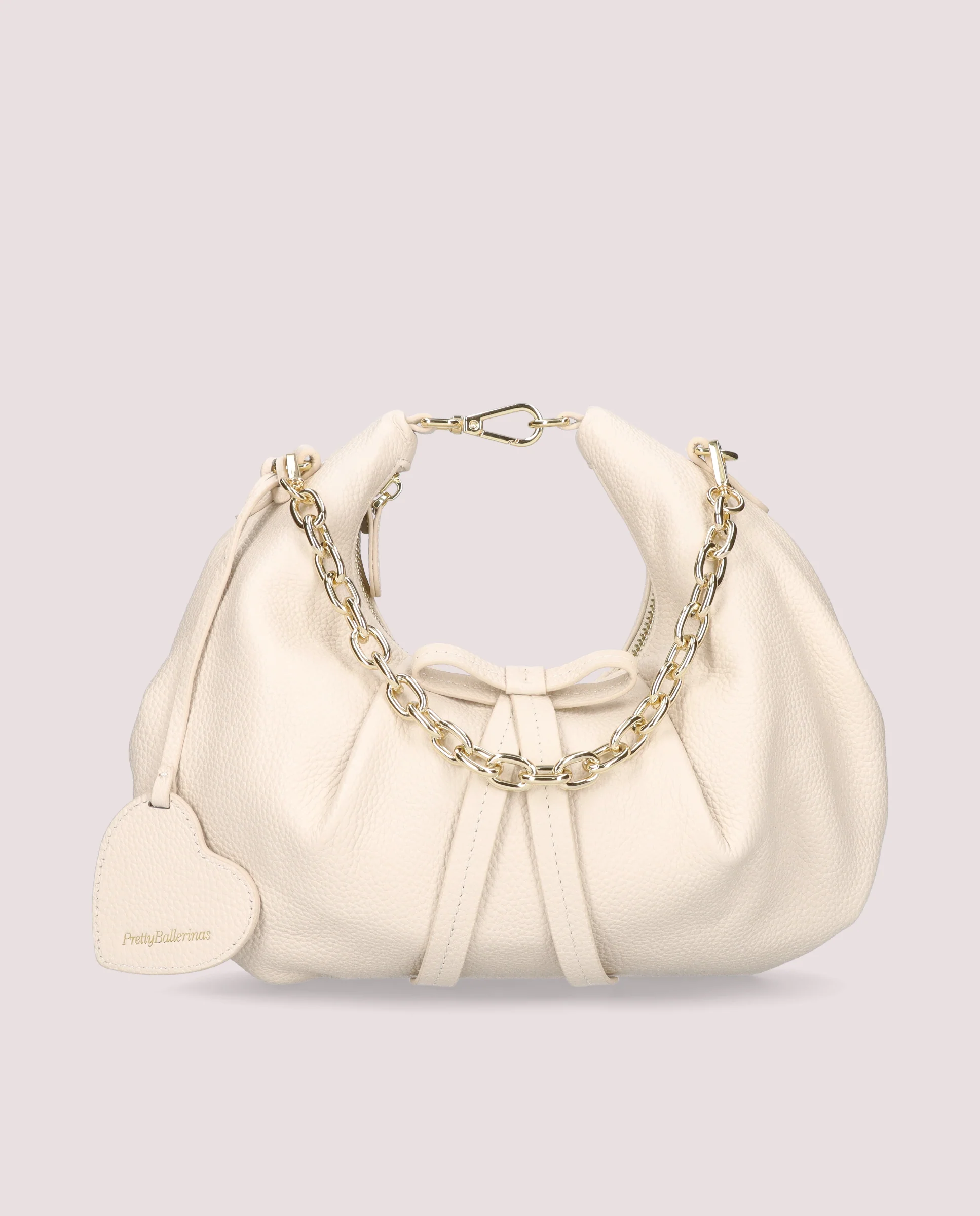 Bolso Ballerina en piel color marfil