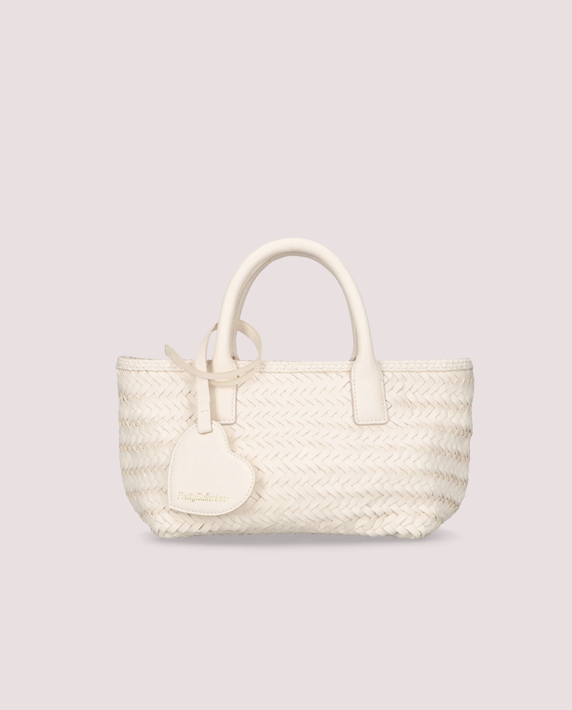 Bolsos Tote trenzado en piel color marfil