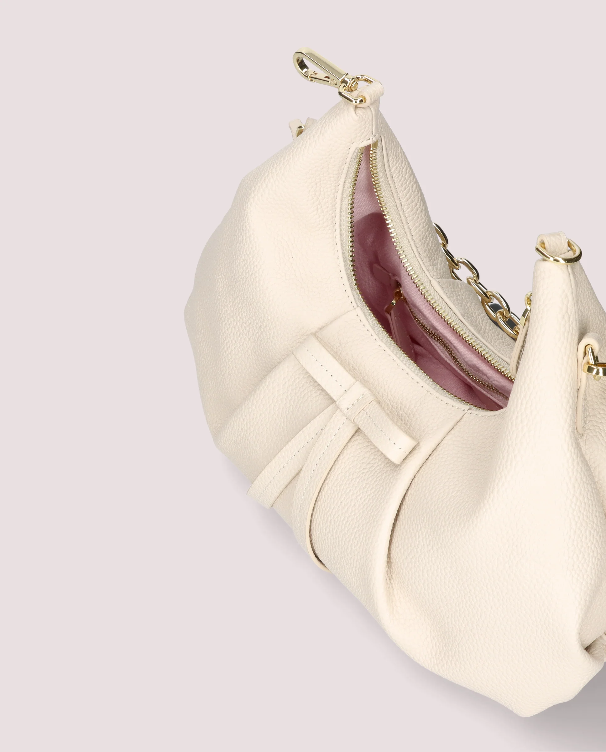 Bolso Ballerina en piel color marfil - Image 6