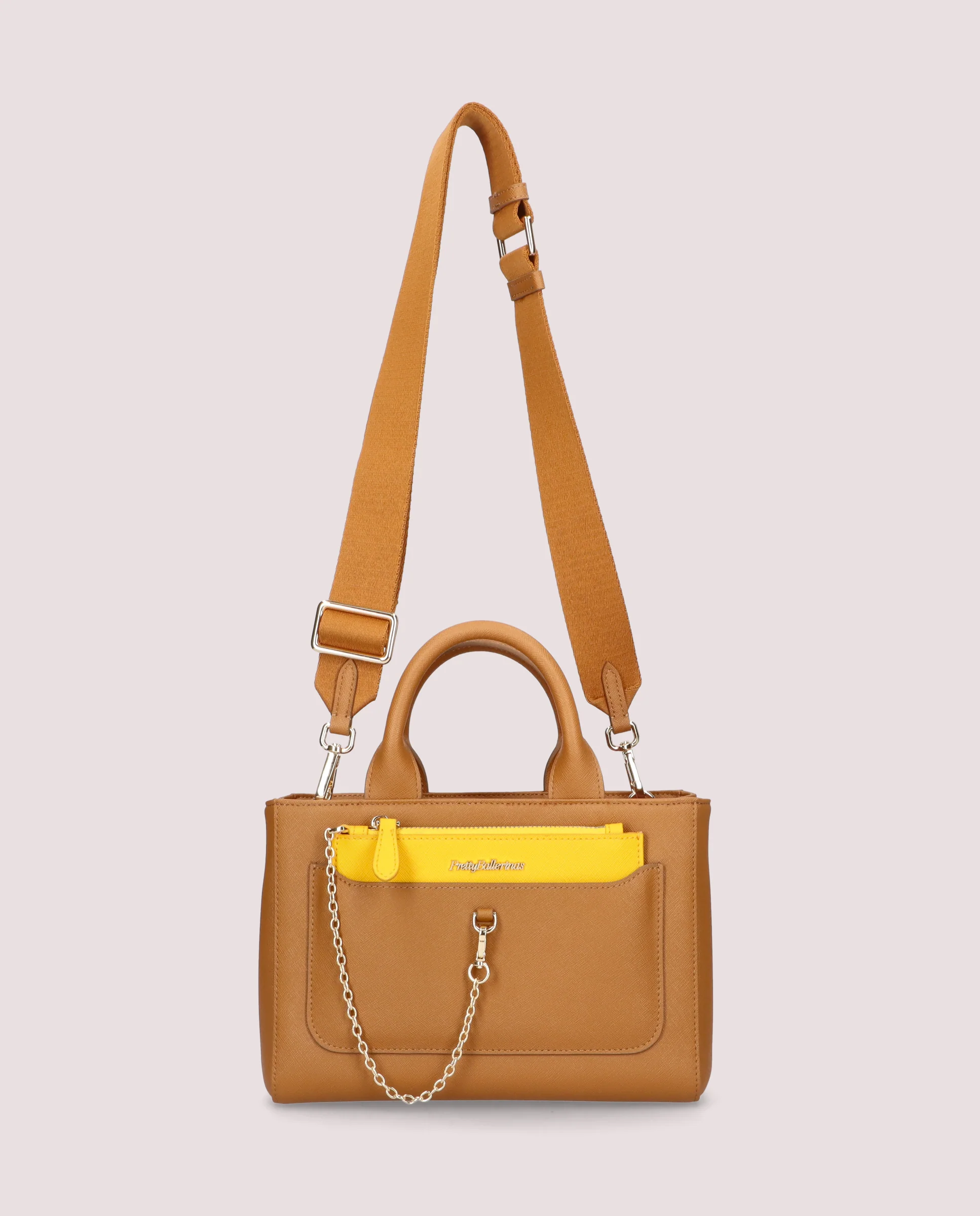 Bolso Pocket en piel color cuero - Image 3