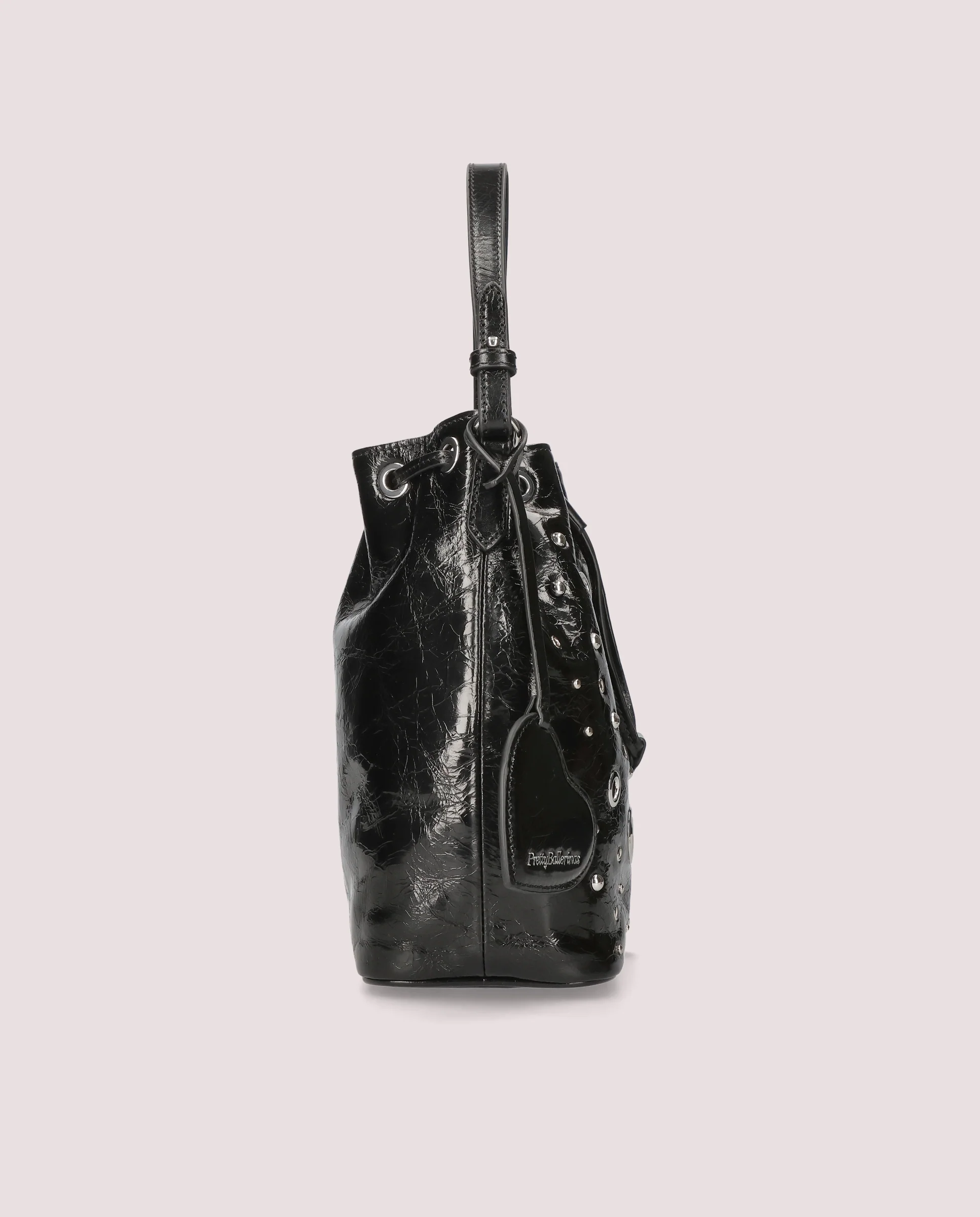 Bolso Cesta Ballerina en piel negra - Image 5