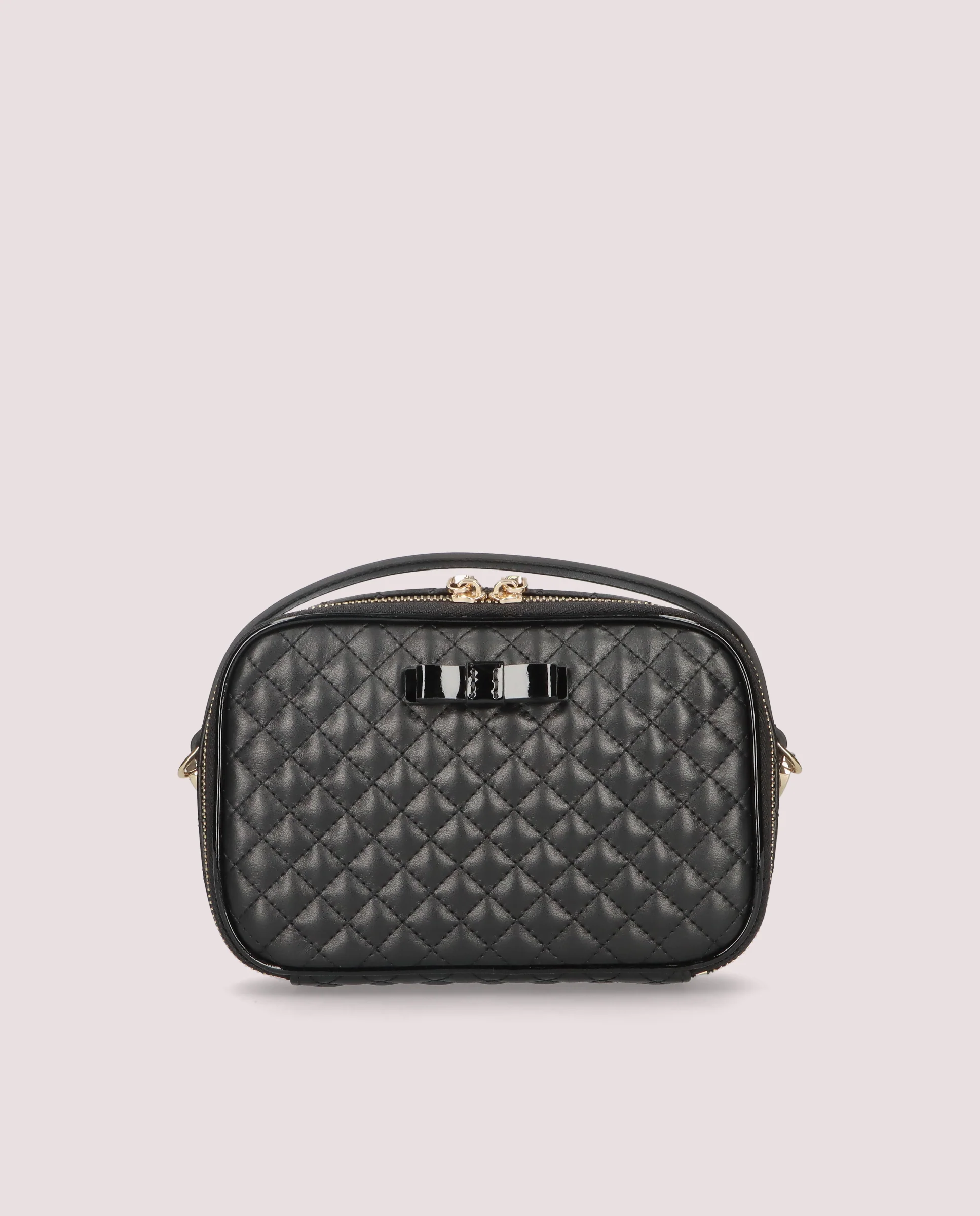 Bolso Ginza en piel negra acolchada