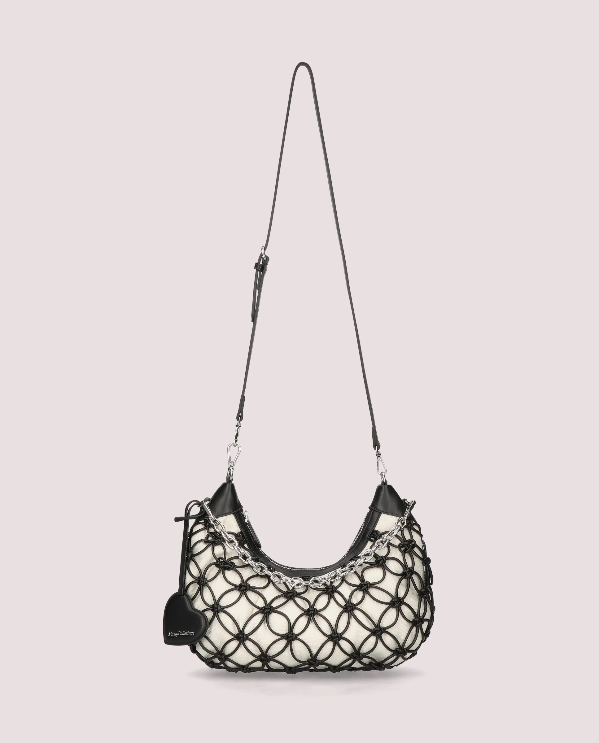 Bolso Ballerina en lona y trenzado de piel negra - Image 3