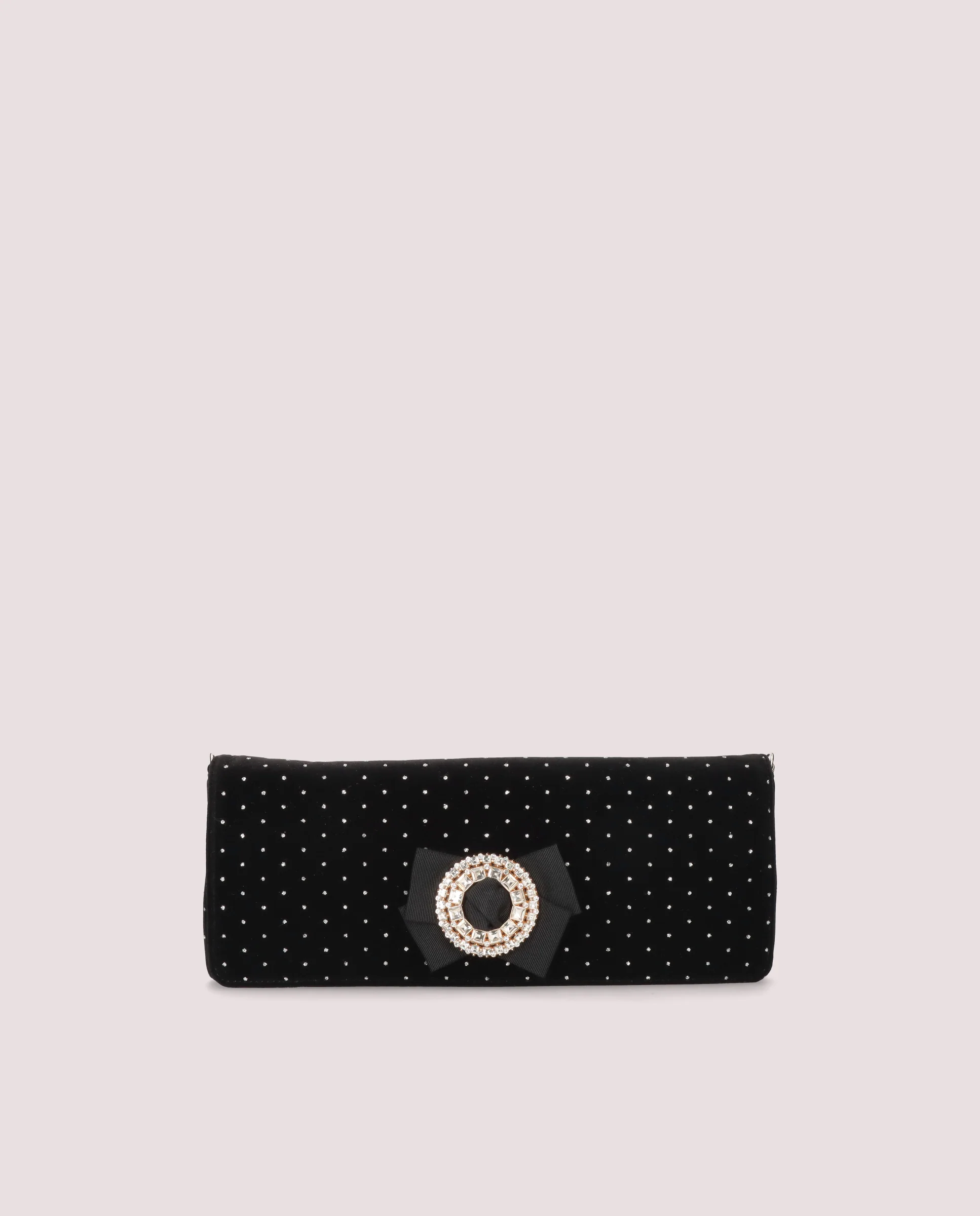 Bolso de mano en terciopelo negro
