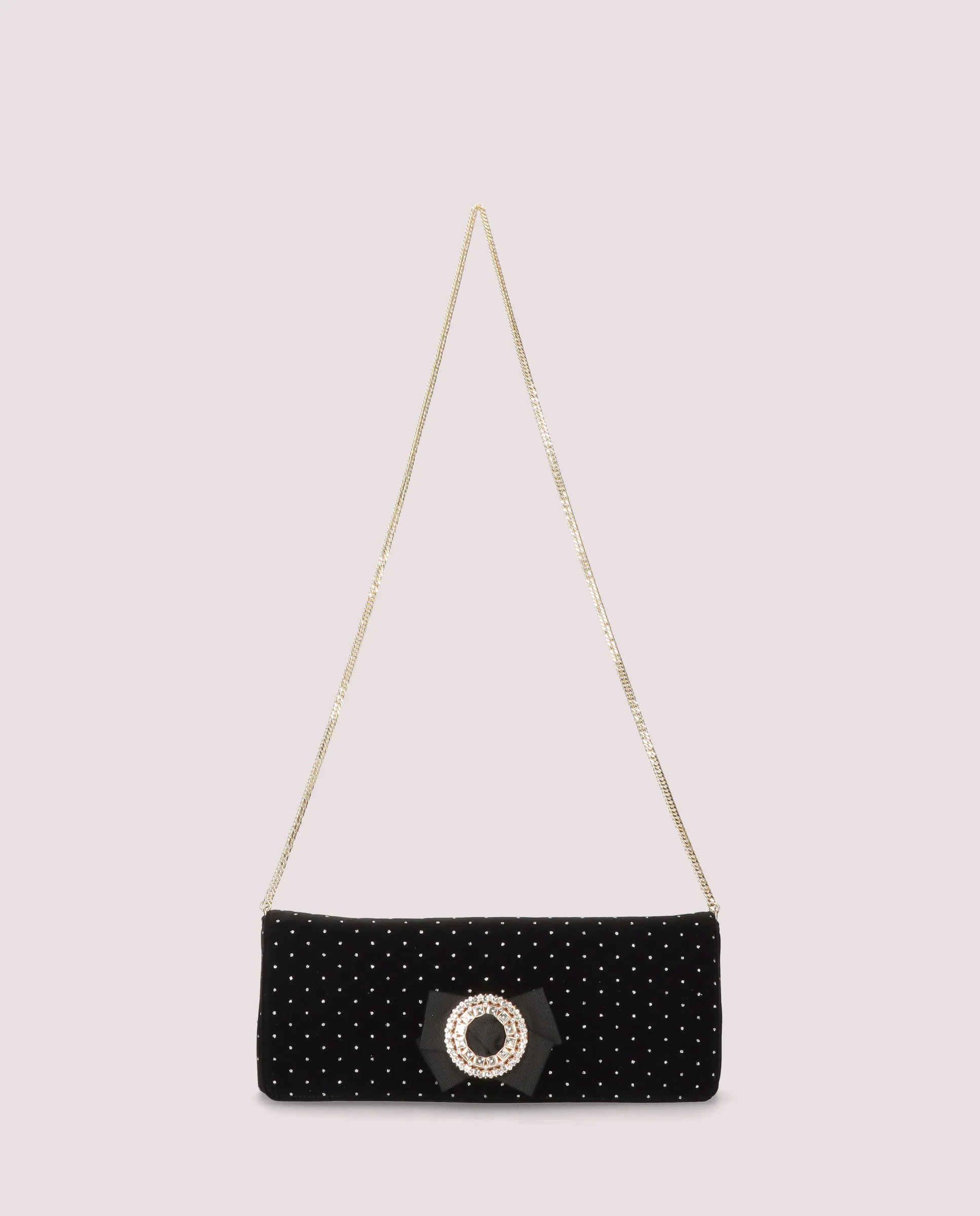 Bolso de mano en terciopelo negro - Image 3