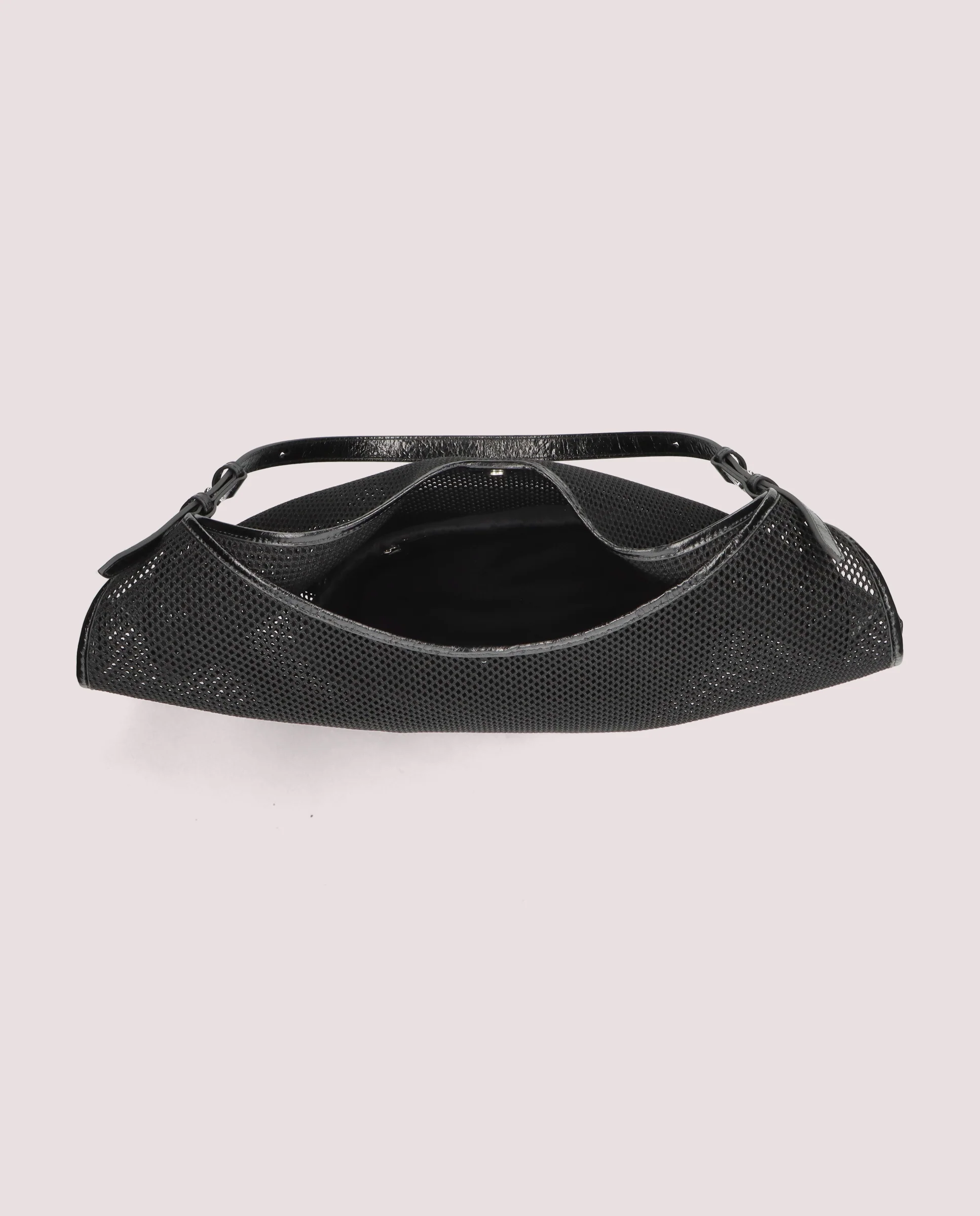 Bolso Shopper en tela de red color negro - Image 3