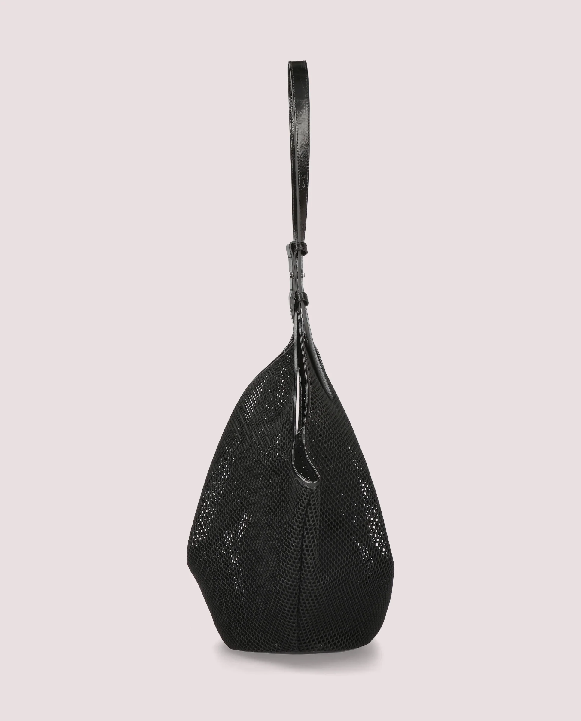 Bolso Shopper en tela de red color negro - Image 5