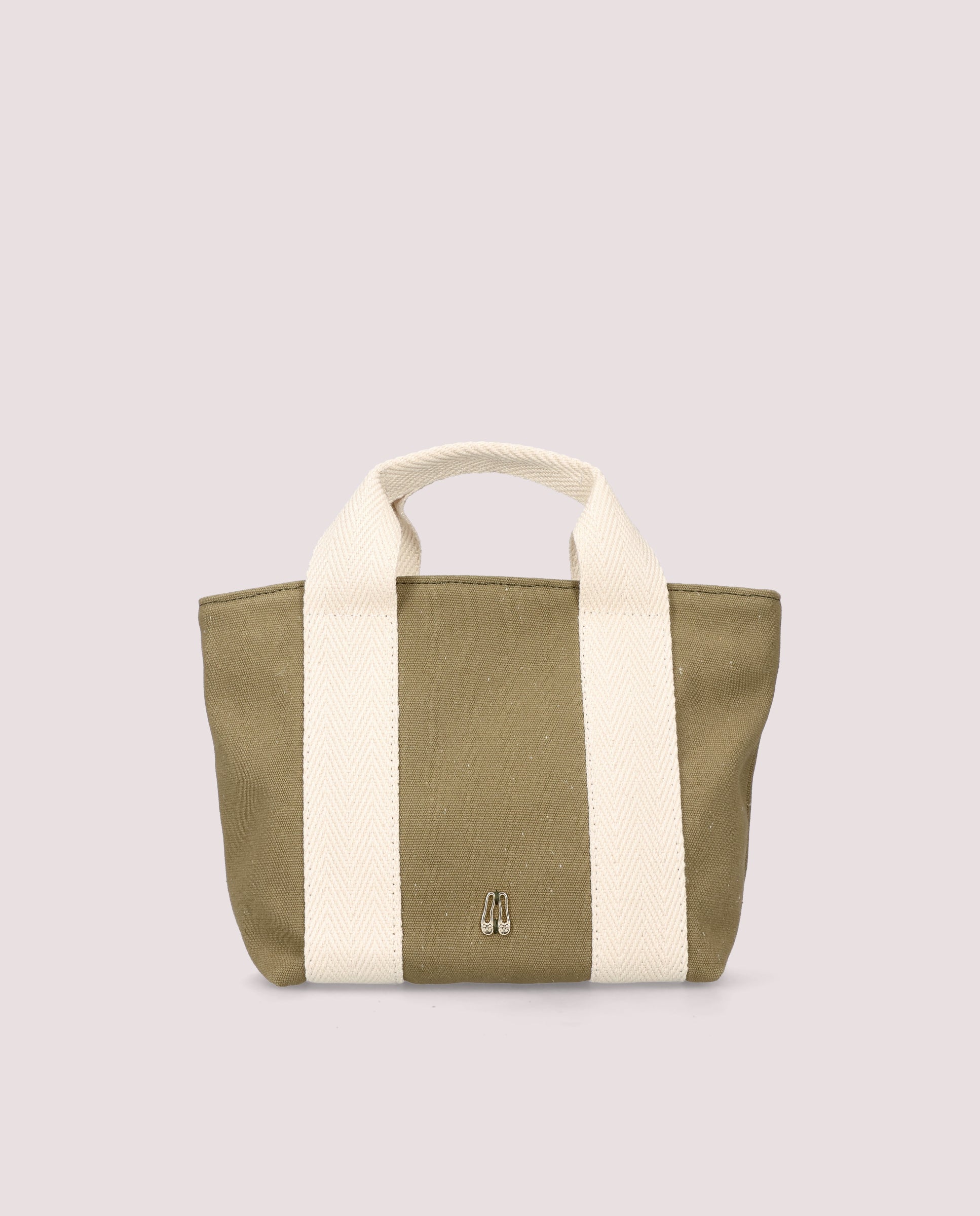 Bolso tote en lona color caqui