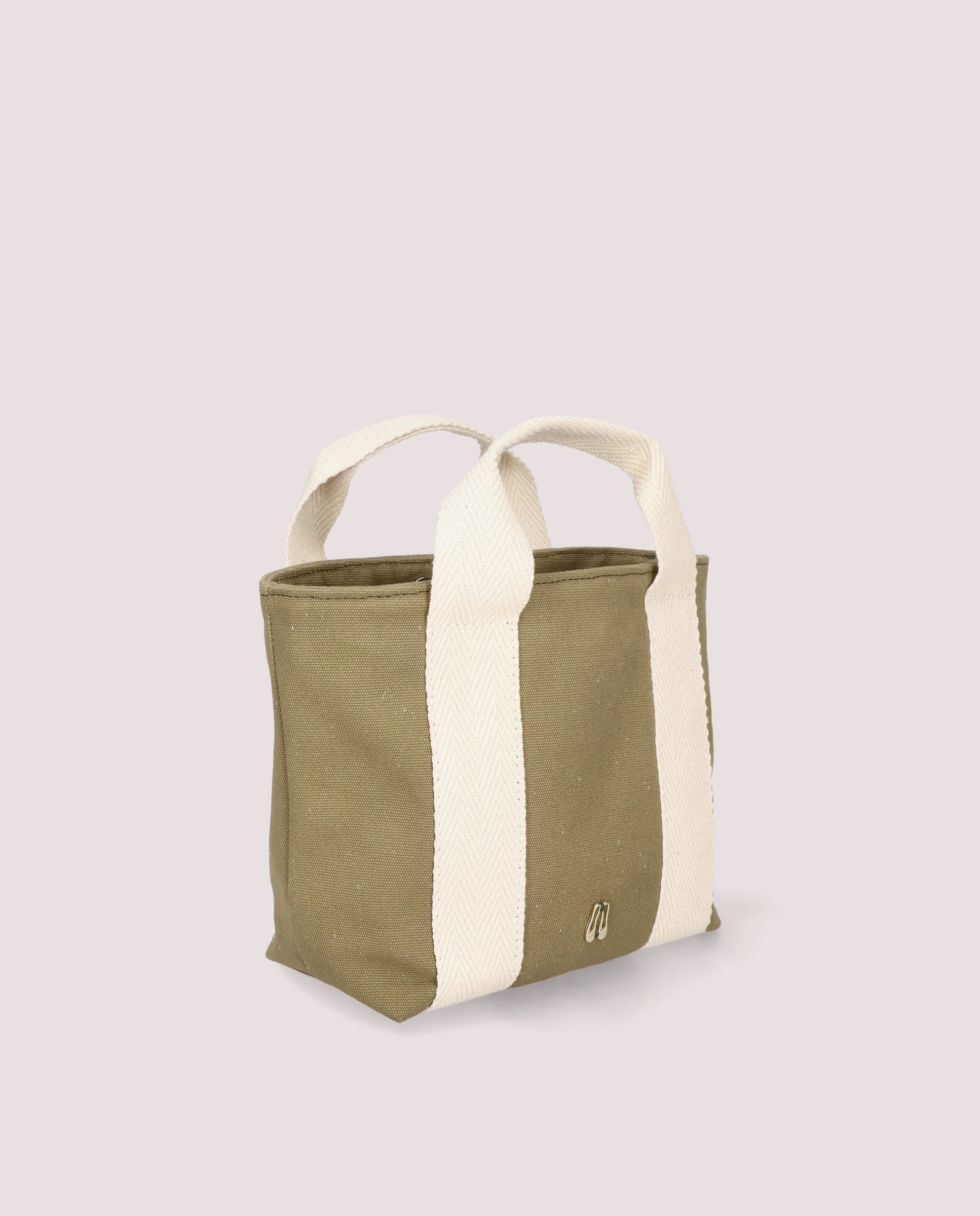 Bolso tote en lona color caqui - Image 2