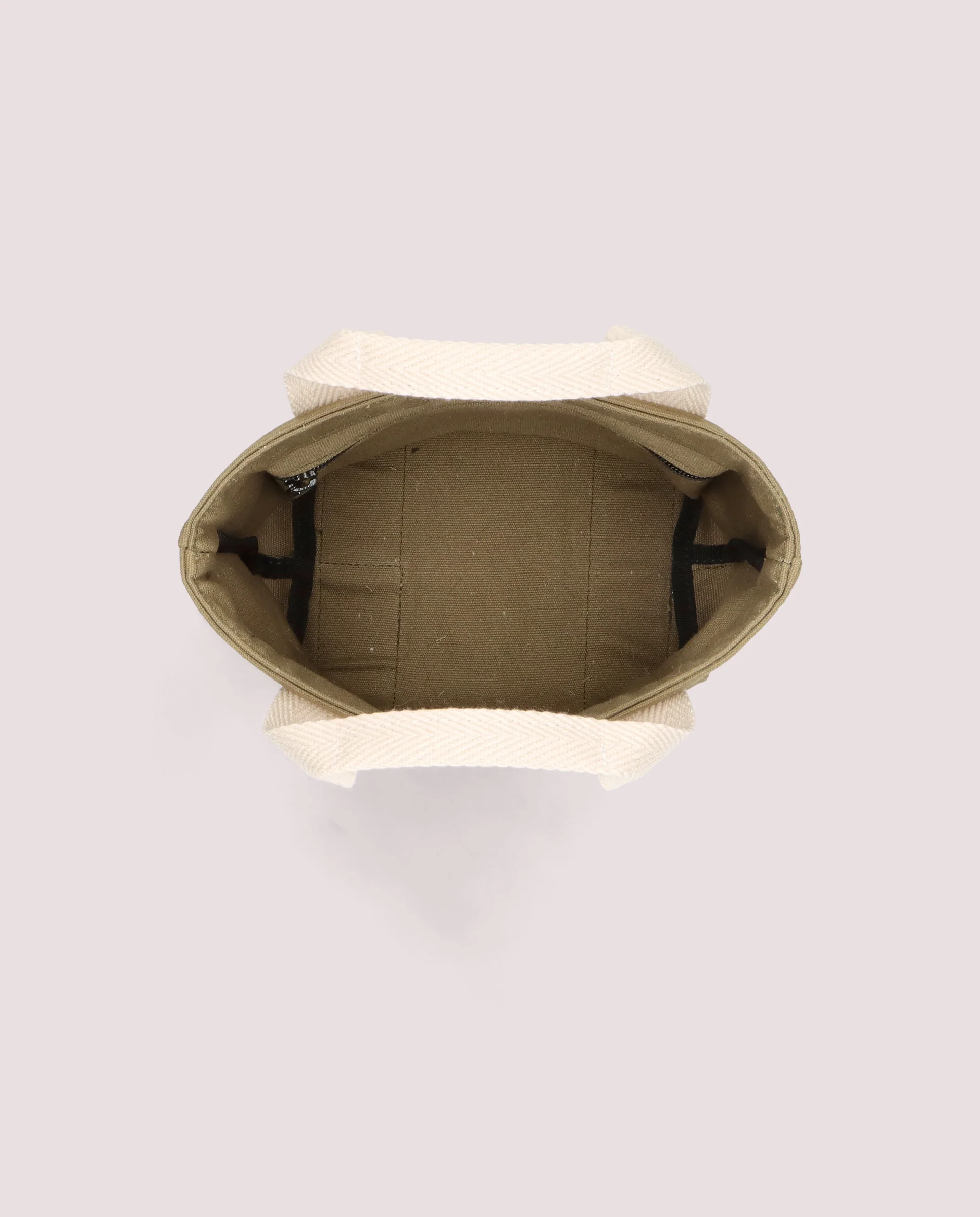 Bolso tote en lona color caqui - Image 3