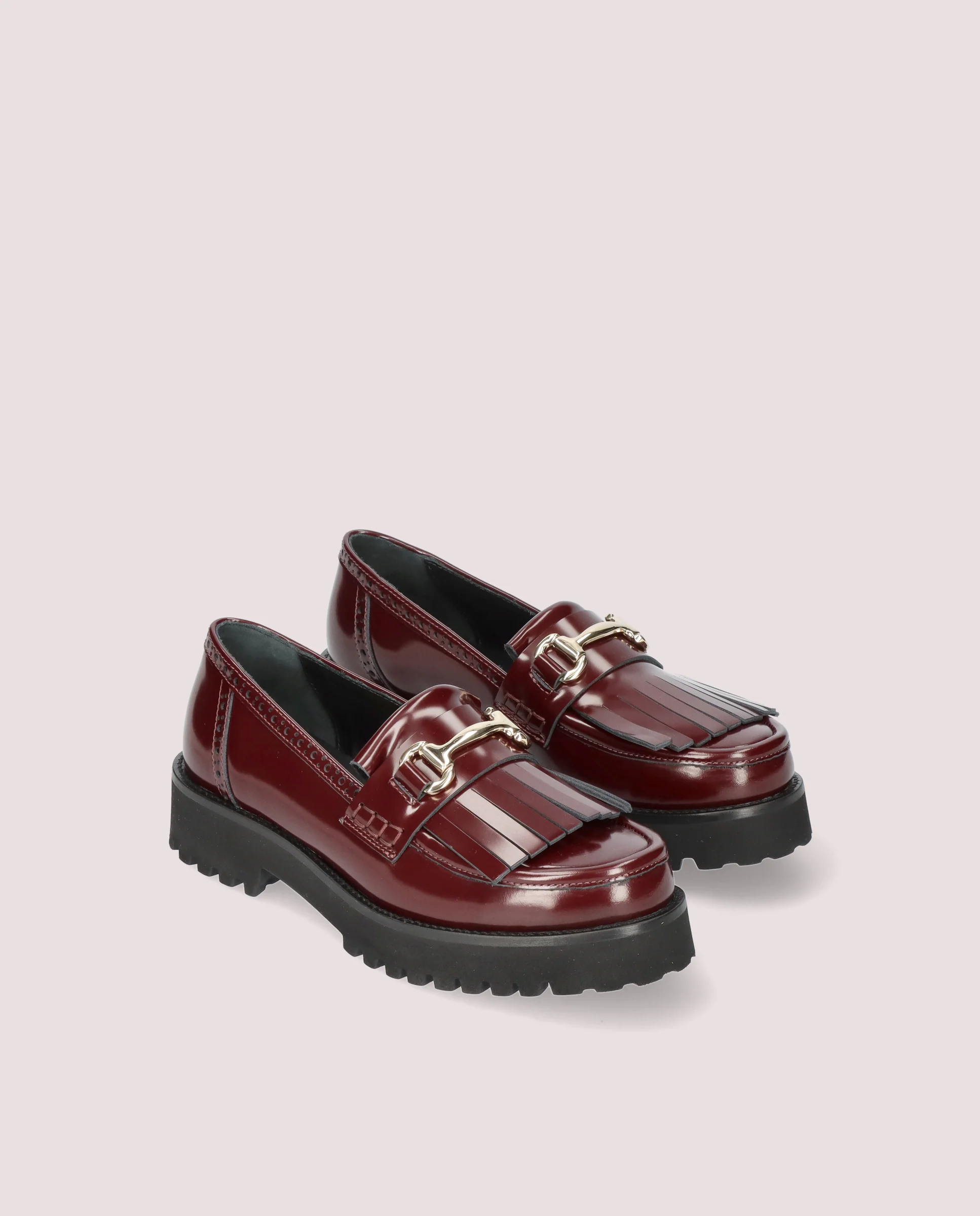 Loafers Ashley Rojos Piel