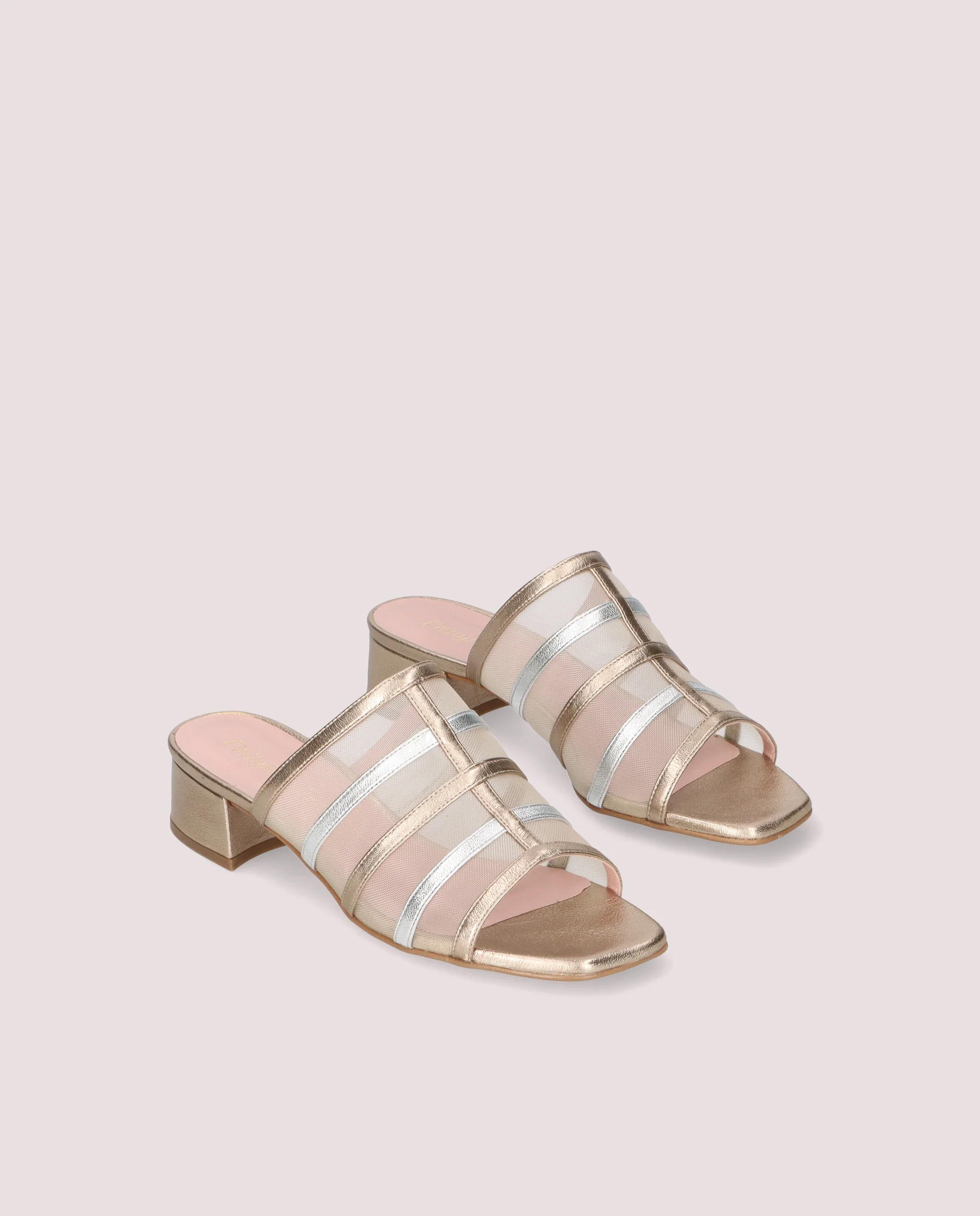 Sandalias Cannes Dorados Pieles metalizadas
