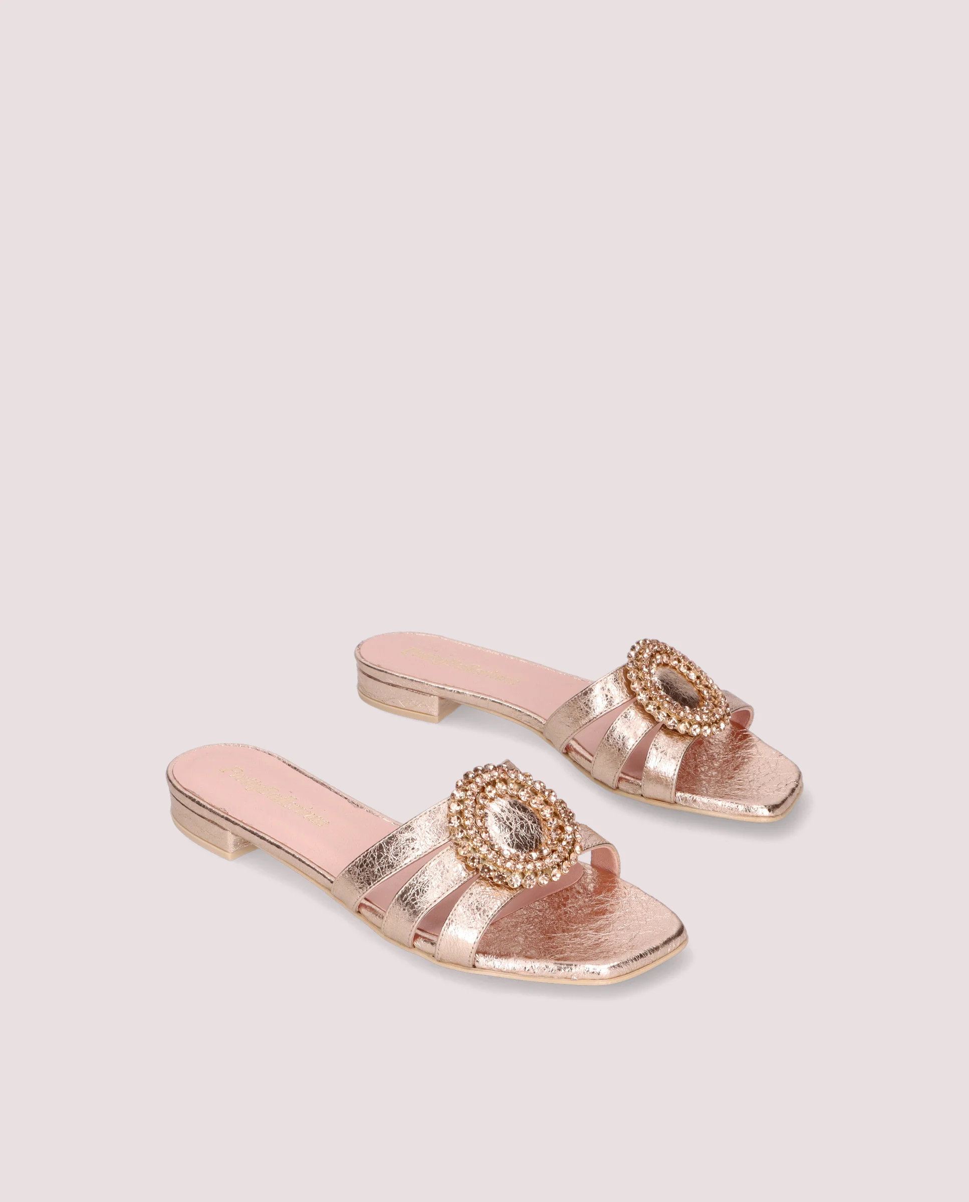 Sandalias Olivia Naranjas Pieles metalizadas